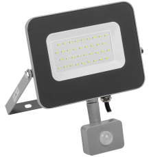 Прожектор светодиодный СДО 07-30Д с датчиком движения IP54 серый IEK