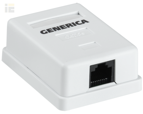 CS2-1C5EU-12-G | Розетка инф. настенная RJ45 кат. 5Е UTP 1 порт | GENERICA