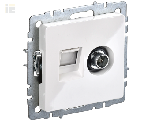 BR-AK20-1-K01 | BRITE Розетка двойная TV+RJ45 кат.5E РТВ/РК12-БрБ белый | IEK