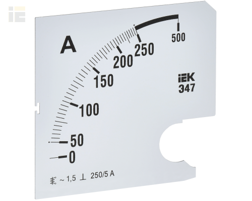 Шкала сменная для амперметра Э47 250/5А класс точности 1,5 96х96мм IEK