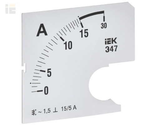 Шкала сменная для амперметра Э47 15/5А класс точности 1,5 72х72мм IEK