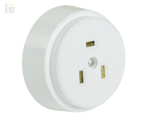ERP10-32-01-K01 | Розетка разборная для открытой установки для плиты РПпл10-01-Ст с заземляющим контактом 32А белая | IEK