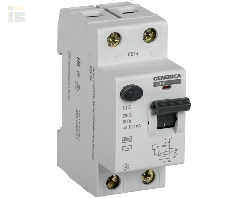 MDV15-2-040-100 | УЗО ВД1-63 2Р 40А 100мА | GENERICA
