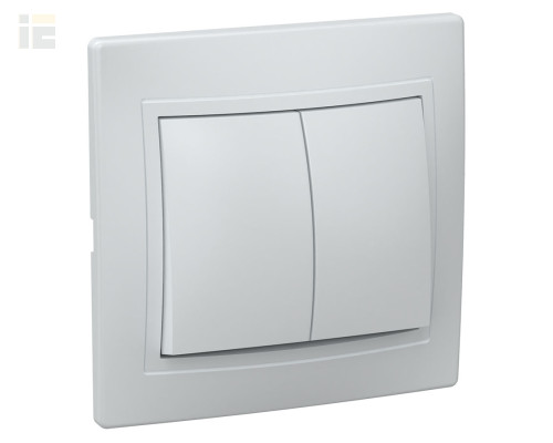 EVK20-K01-10-DM | Выключатель 2-клавишный ВС10-2-0-КБ 10А КВАРТА белый | IEK