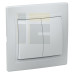 EVK20-K01-10-DM | Выключатель 2-клавишный ВС10-2-0-КБ 10А КВАРТА белый | IEK