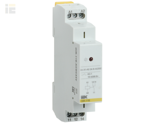 OIR-116-ACDC24V | Реле промежуточное модульное OIR 1 контакт 16А 24В AC/DC | IEK