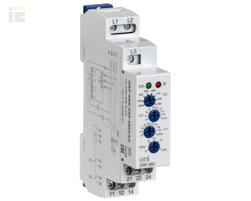 Реле контроля фаз ORF-06D 3 фазы 2 контакта 220-460В AC ONI