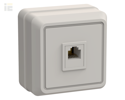 ETO10-K33-DC | Розетка 1-местная для открытой установки телефонная РТ20-ОКм ОКТАВА кремовый | IEK