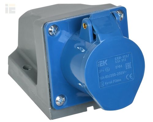 PSR11-016-3 | Розетка стационарная ССИ-113 2P+PE 16А 200-250В IP44 | IEK