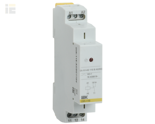 OIR-116-ACDC110V | Реле промежуточное модульное OIR 1 контакт 16А 110В AC/DC | IEK