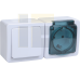 EBGMP20-K03-31-54-EC | Блок горизонтальный для открытой установки БГб-22-31-ГПБд (Выключатель 1-клавишный + розетка 1-местная с заземляющим контактом) IP54 ГЕРМЕС PLUS (белый/дымчатый) | IEK