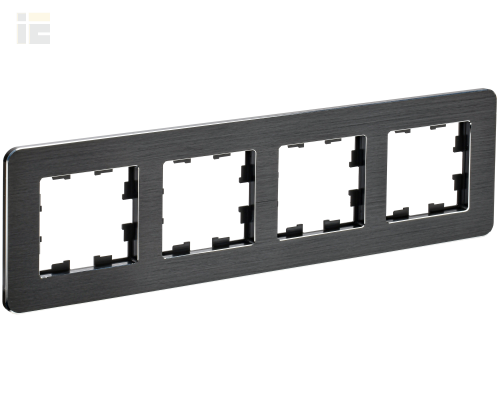 BRITE Рамка 4-местная РУ-4-1-Бр металл черный RE AL