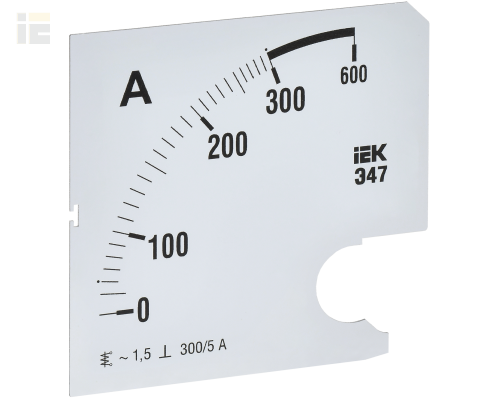 Шкала сменная для амперметра Э47 300/5А класс точности 1,5 96х96мм IEK