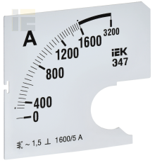 Шкала сменная для амперметра Э47 1600/5А класс точности 1,5 72х72мм IEK
