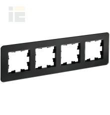 BRITE Рамка 4-местная РУ-4-2-Бр стекло черный RE IEK