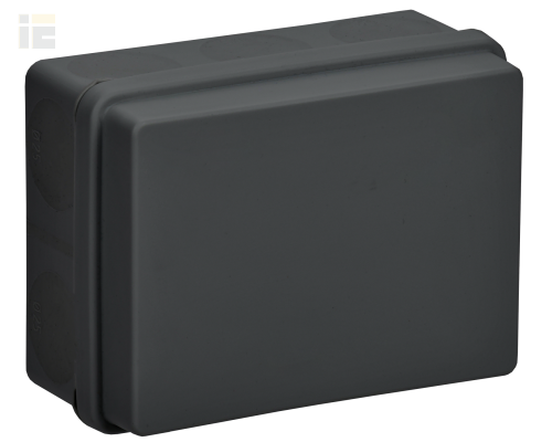 Коробка распаячная двухкомпонентная КМ42441 для открытой проводки безгалогенная (HF) 150х110х70мм IP67 10 вводов черная