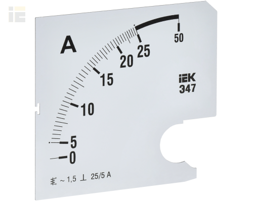 Шкала сменная для амперметра Э47 25/5А класс точности 1,5 96х96мм IEK