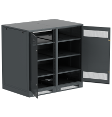 ITK LINEA B Шкаф (пустой) 1350х1400х950мм двустворчатая металлическая дверь черный