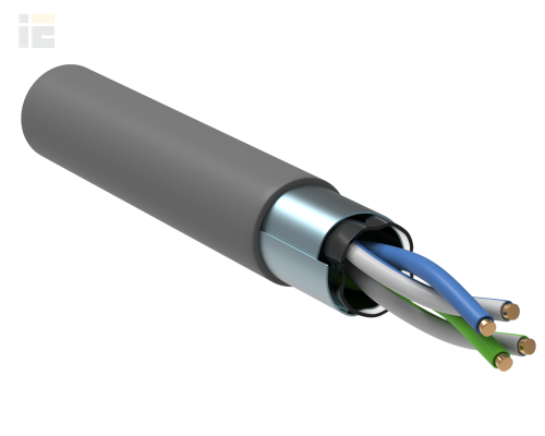 LC1-C5E02-321 | ITK Витая пара F/UTP кат.5E 2х2х24AWG LSZH серый (500м) |