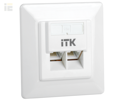 CS2-1C5EU-2-1 | ITK Внутренняя инф. розетка RJ45 кат. 5Е UTP 2 порта |