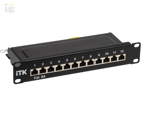 PP12-1UC6AS-D05-10 | ITK 1U патч-панель кат.6A STP 12 портов 10 Dual IDC |