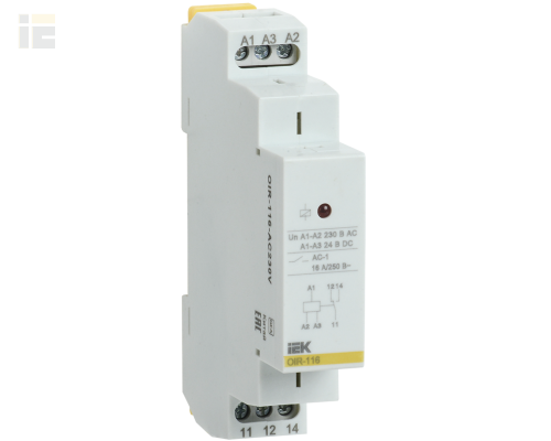 OIR-116-AC230V | Реле промежуточное модульное OIR 1 контакт 16А 230В AC | IEK
