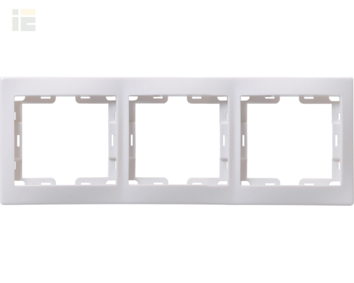 EMK30-K01-DM | Рамка 3-местная горизонтальная РГ-3-КБ КВАРТА белый | IEK
