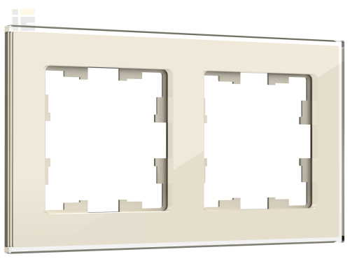 BR-M22-G-K10 | BRITE Рамка 2 -местная РУ-2-2-БрВа стекло ванильный | IEK