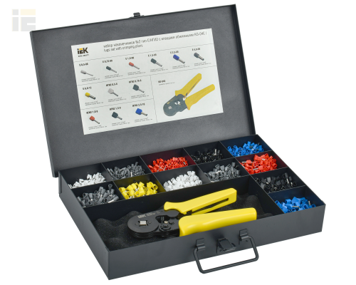 UNE10-N02-13-3451 | Набор наконечников №2 тип Е/НГИ2 с клещами обжимными КО-04 | IEK