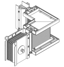 LINEBAR Секция угловая левая 1600А Al 3L+N+PER IP55 транспортировочная IEK