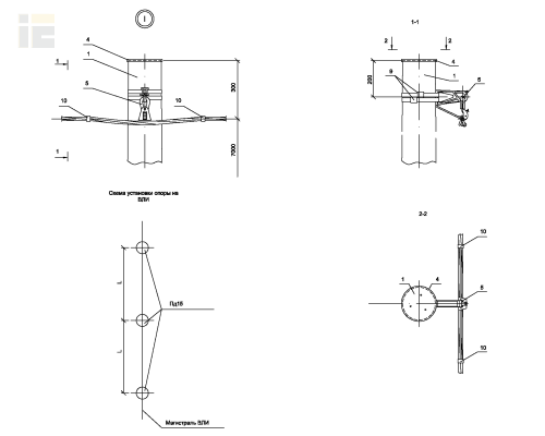 Опора Пд15 деревянная промежуточная одноцепная