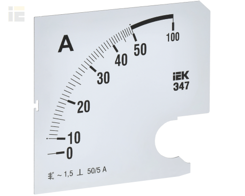 Шкала сменная для амперметра Э47 50/5А класс точности 1,5 96х96мм IEK