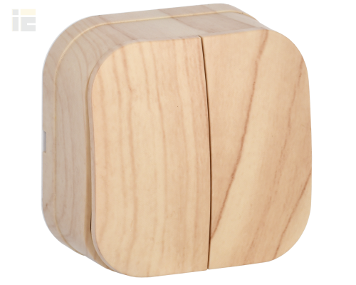 EVH20-K34-10 | Выключатель 2-клавишный для открытой установки ВС20-2-0-ХС 10А GLORY сосна | IEK