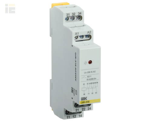 OIR-316-AC230V | Реле промежуточное модульное OIR 3 контакта 16А 230В AC | IEK