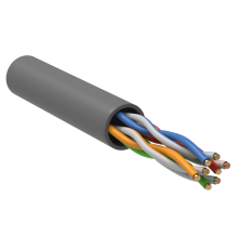 ITK Витая пара U/UTP кат.5E 4х2х24AWG solid PVC серый (305м)