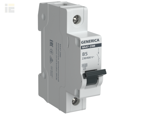 Автоматический выключатель ВА47-29М 1P 5А 4,5кА B GENERICA