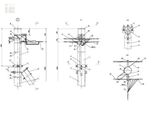 Опора ОАд161 деревянная анкерная ответвительная двухцепная