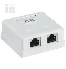 ITK Настенная информационная розетка RJ45 кат.5e FTP 2-порта