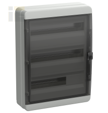 TEKFOR Корпус пластиковый КМПн-54 IP65 черная прозрачная дверь IEK