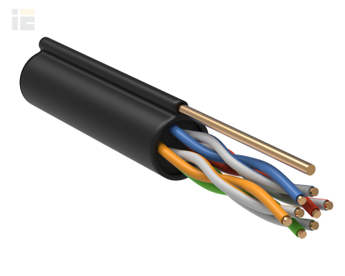 LC3-C5E04-159 | ITK Витая пара U/UTP кат.5E 4х2х24AWG LDPE трос 1,2мм (305м) |