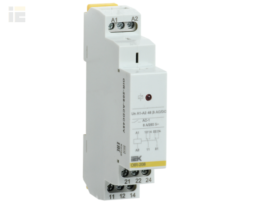 OIR-208-ACDC48V | Реле промежуточное модульное OIR 2 контакта 8А 48В AC/DC | IEK