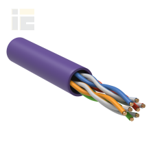 ITK Витая пара U/UTP кат.5E 4х2х24AWG solid LSZH нг(А)-HF фиолетовый (305м)