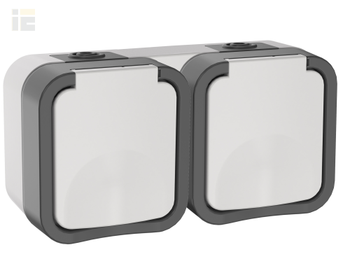 TORS Розетка 2-местная горизонтальная 16А IP55 TS222 белый