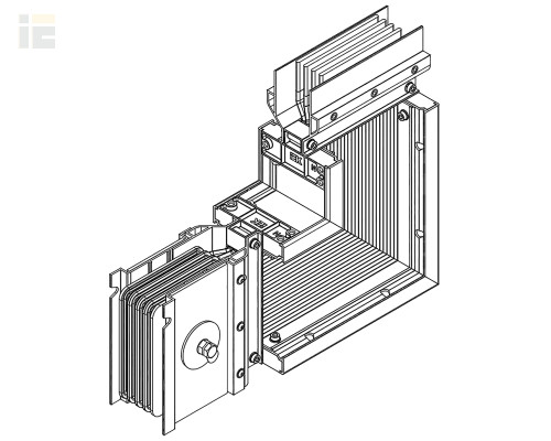 LB-1600A4-35-F-LU | LINEBAR Секция угловая вверх 1600А Al 3L+N+PER IP55 транспортировочная | IEK