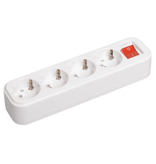 Розетка разборная переносная с выключателем К04В 4 места CLASSIC IEK