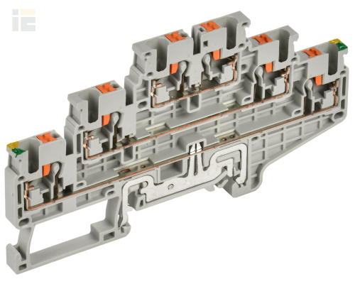 Колодка клеммная CP-ML-PEN трехуровневая с заземлением на нижнем уровне 2,5мм2 серая
