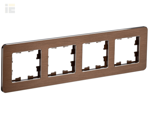 BRITE Рамка 4-местная РУ-4-1-Бр металл коричневый RE AL