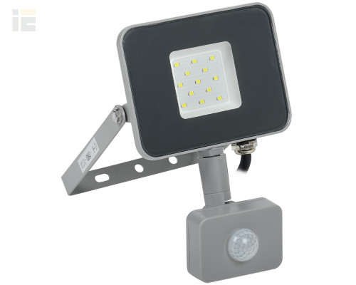LPDO702-10-K03 | Прожектор светодиодный СДО 07-10Д с датчиком движения IP54 серый | IEK