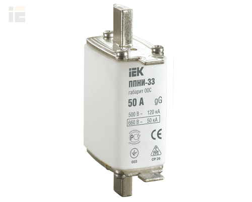 DPP11-050 | Плавкая вставка предохранителя ППНИ-33 габарит 00С 50А | IEK