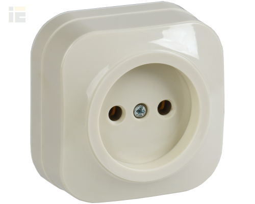 ERH10-K33-10 | Розетка одноместная для открытой установки РС20-2-ХК без заземления 10А GLORY кремовый | IEK